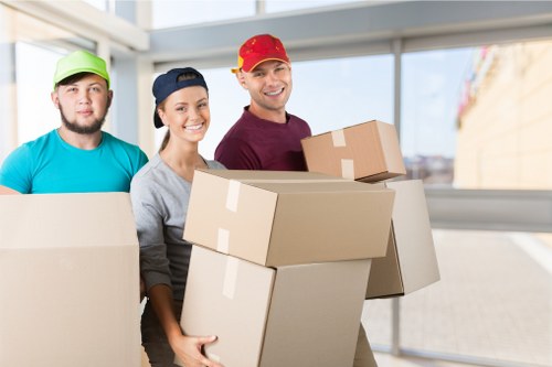 Removal van and moving team planning a property move in Hackney Wick