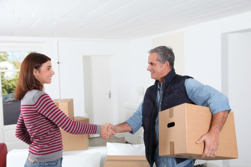 Prepared boxes and home items for a Hackney Wick house move